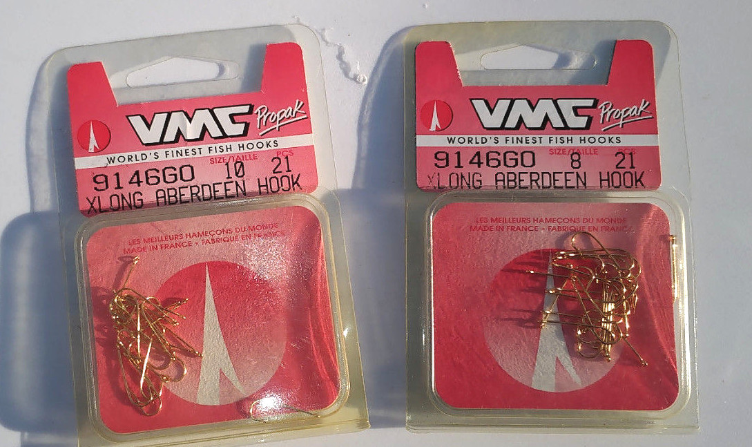 VMC Extra long Abredeen hook .  # 8 & 10 - Qty 21 ea