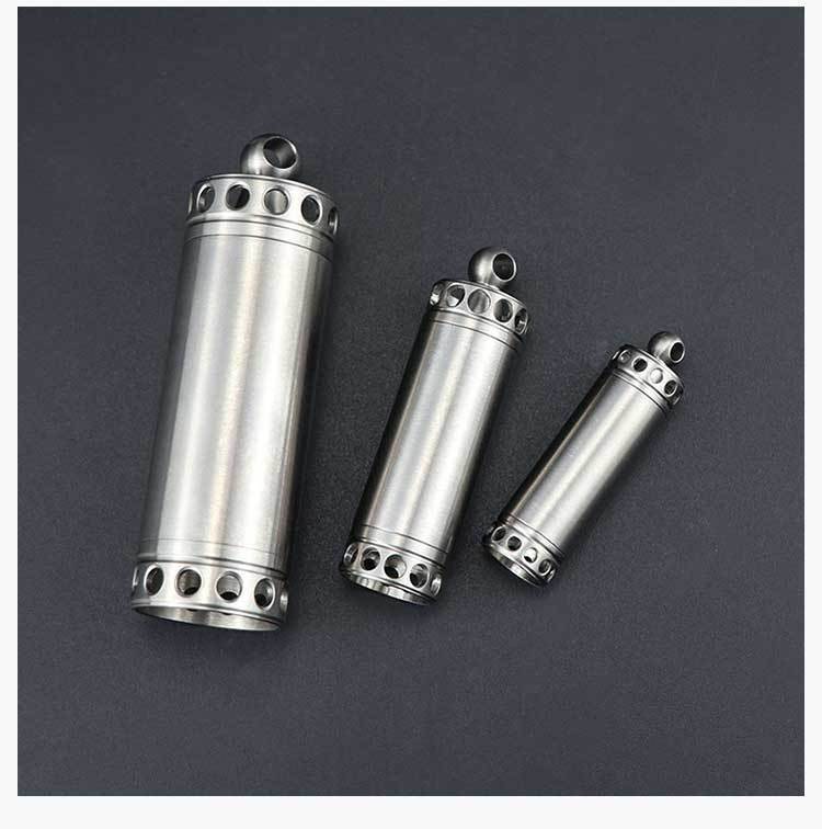Titanium Pill Holder Case Organizer Container Portable Waterproof Keychain EDC