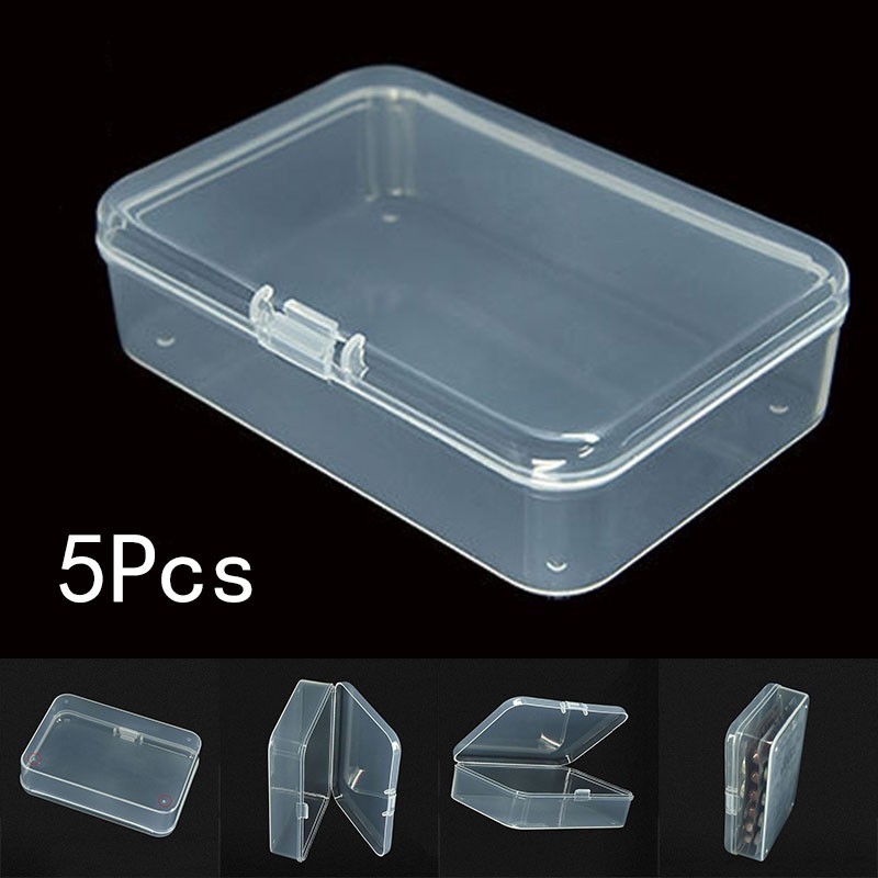 5pc Clear Plastic Storage Box Playing Cards Case Jewelry Beads Card Holder Boxes
