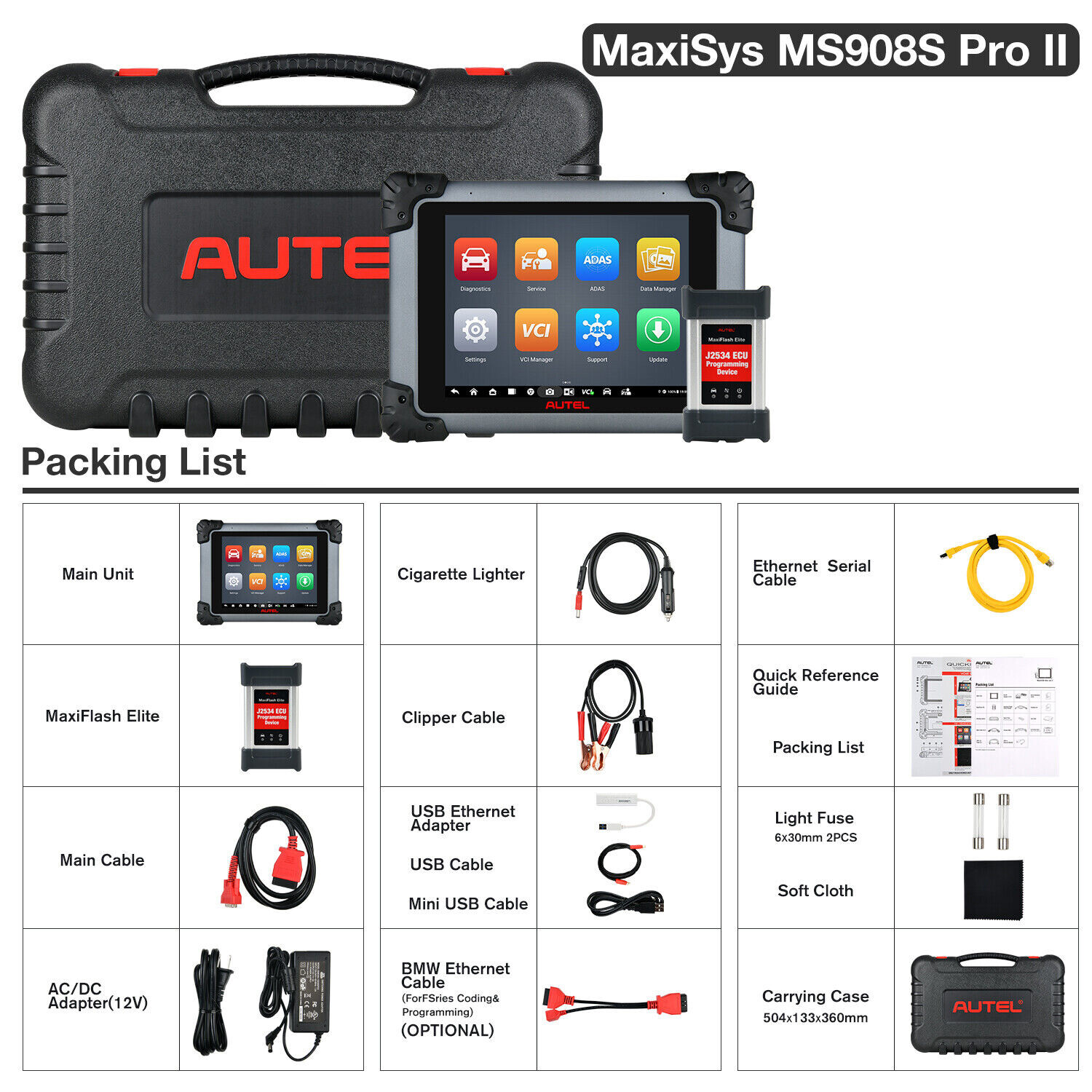 Autel MaxiSys MS908S PRO II 2023 J2534 Programming Diagnostic Tool OBD2 Scanner