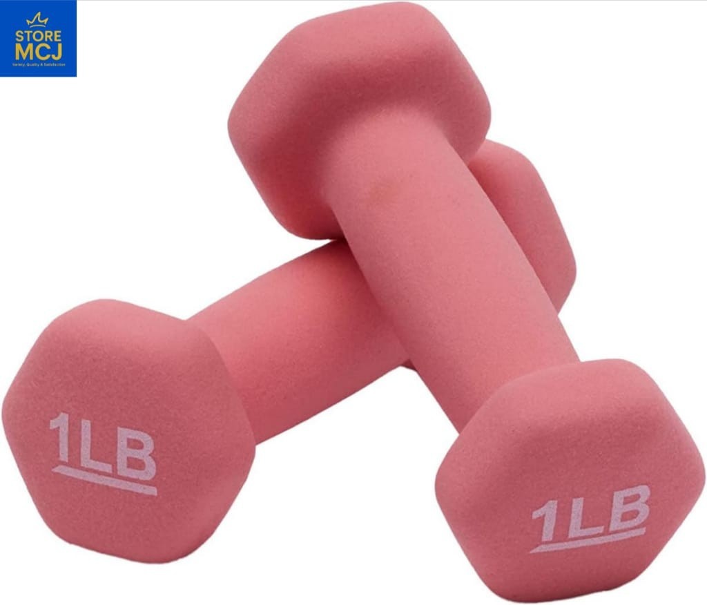 Amazon Basics - Neoprene Dumbbell Set 1 lbs Each (Pack of 2) – Hex Shape