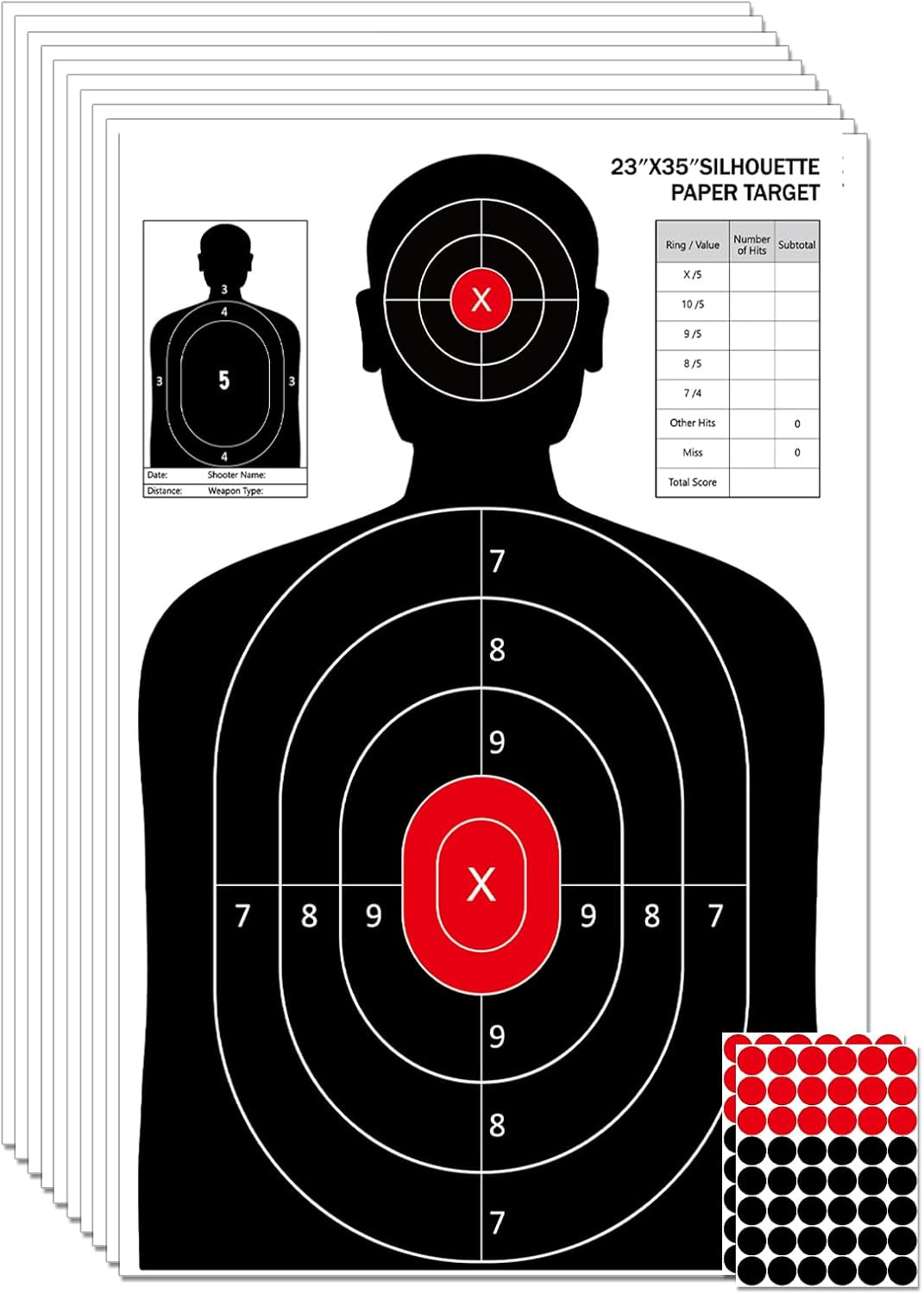 23X35 Inch Shooting Targets - High-Visibility Silhouette Paper for Range