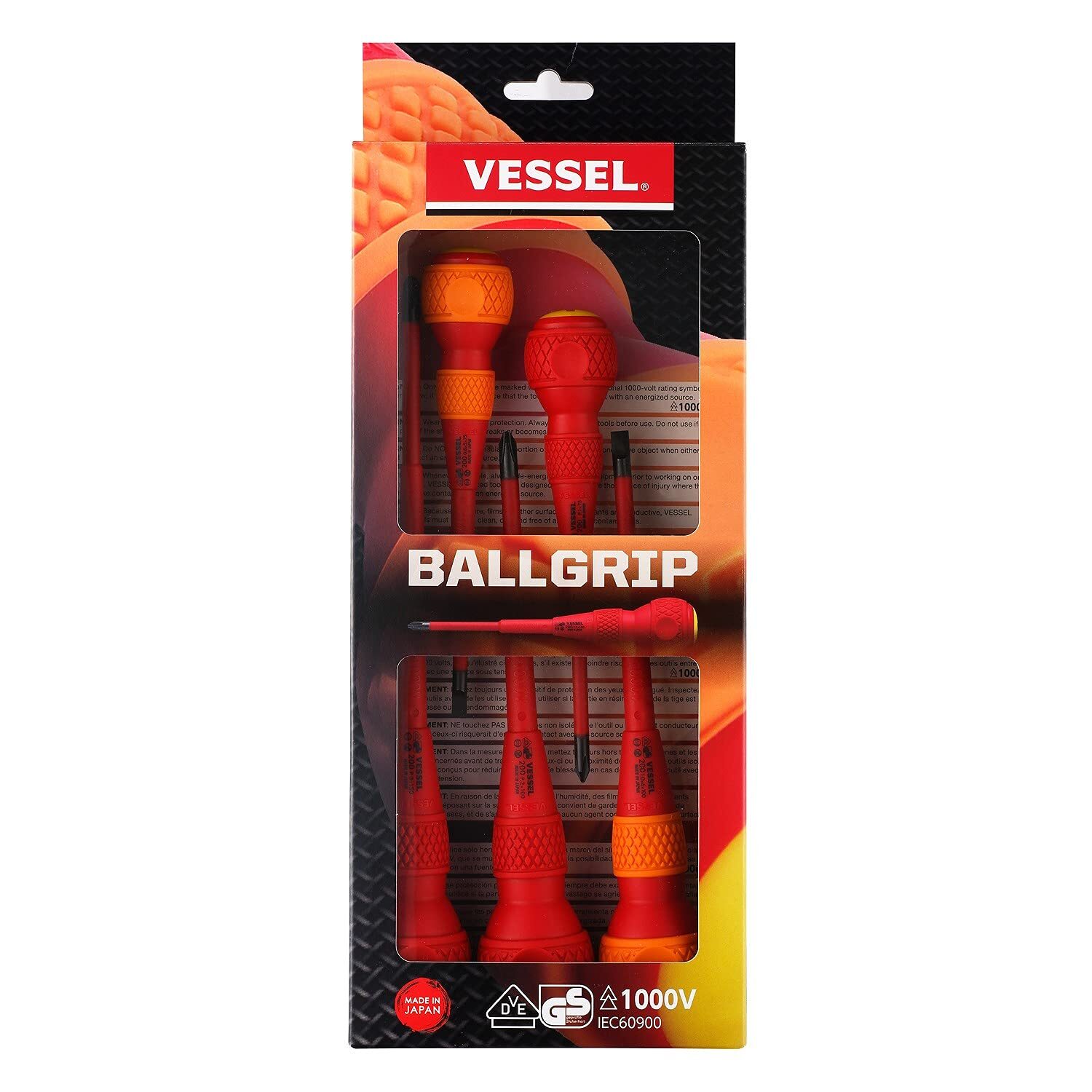 Vessel 2005PBU BALL Insulated Screwdriver 5PC. Set