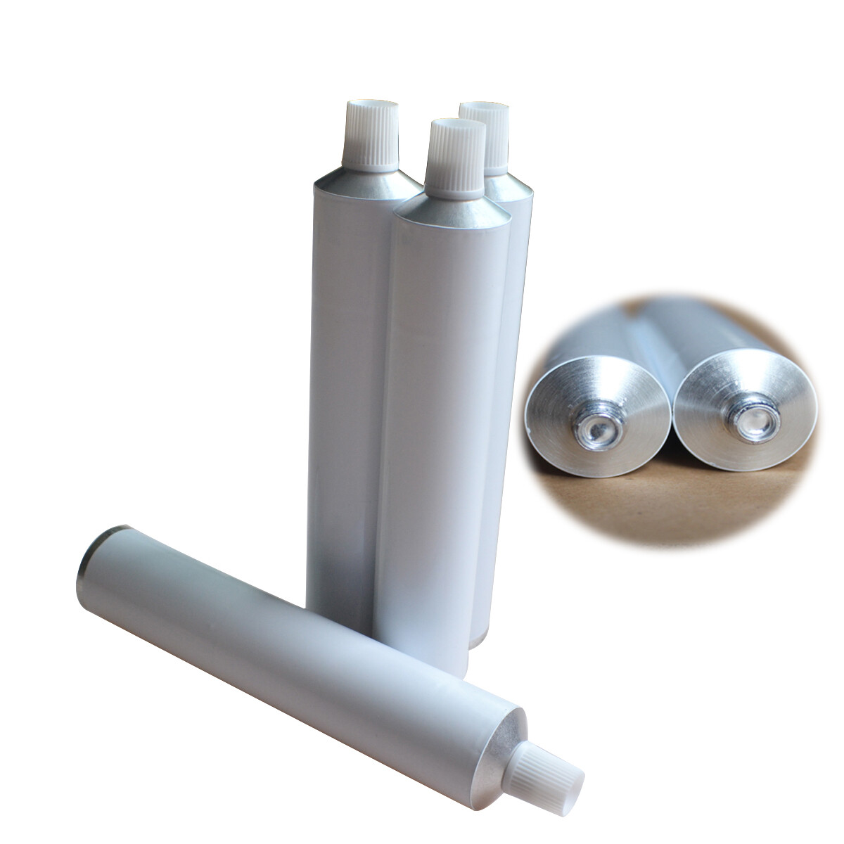 New 100ml 30mm Aluminum Empty Toothpaste Tubes w/ Needle Cap Unsealed Tail Tube