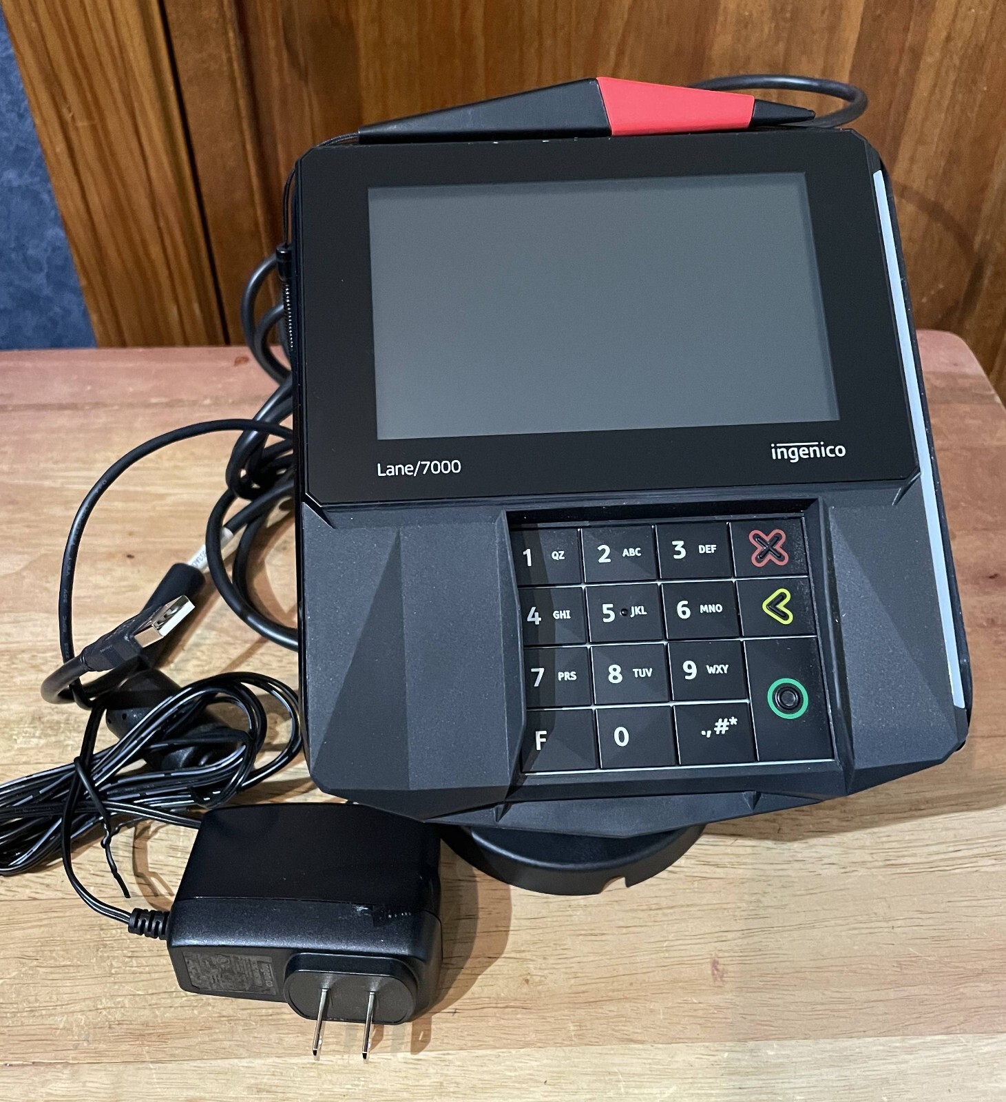 Ingenico Lane 7000 5 inch Credit Card Terminal - PRG30312951R with Stand!