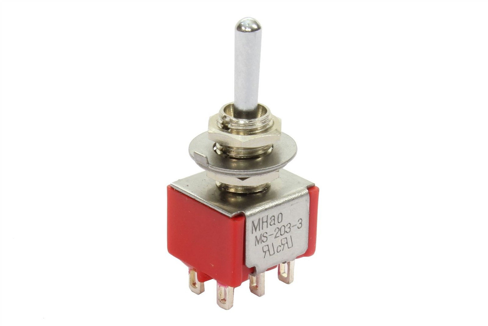 Mini Toggle Switch 3-way On-On-On Round Lever Chrome