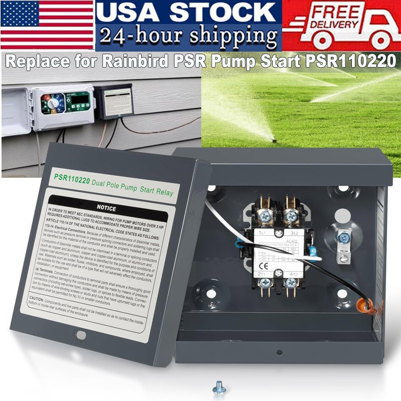 Replace for Rainbird PSR Pump Start PSR110220 Pump Start 40 AMP Relay, 110V-220V