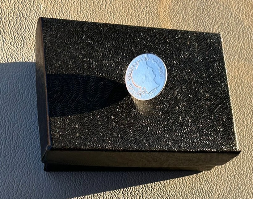1911 USA 90% Silver Barber Dime Coin Golf Ball Marker 925 Sterling Silver Post