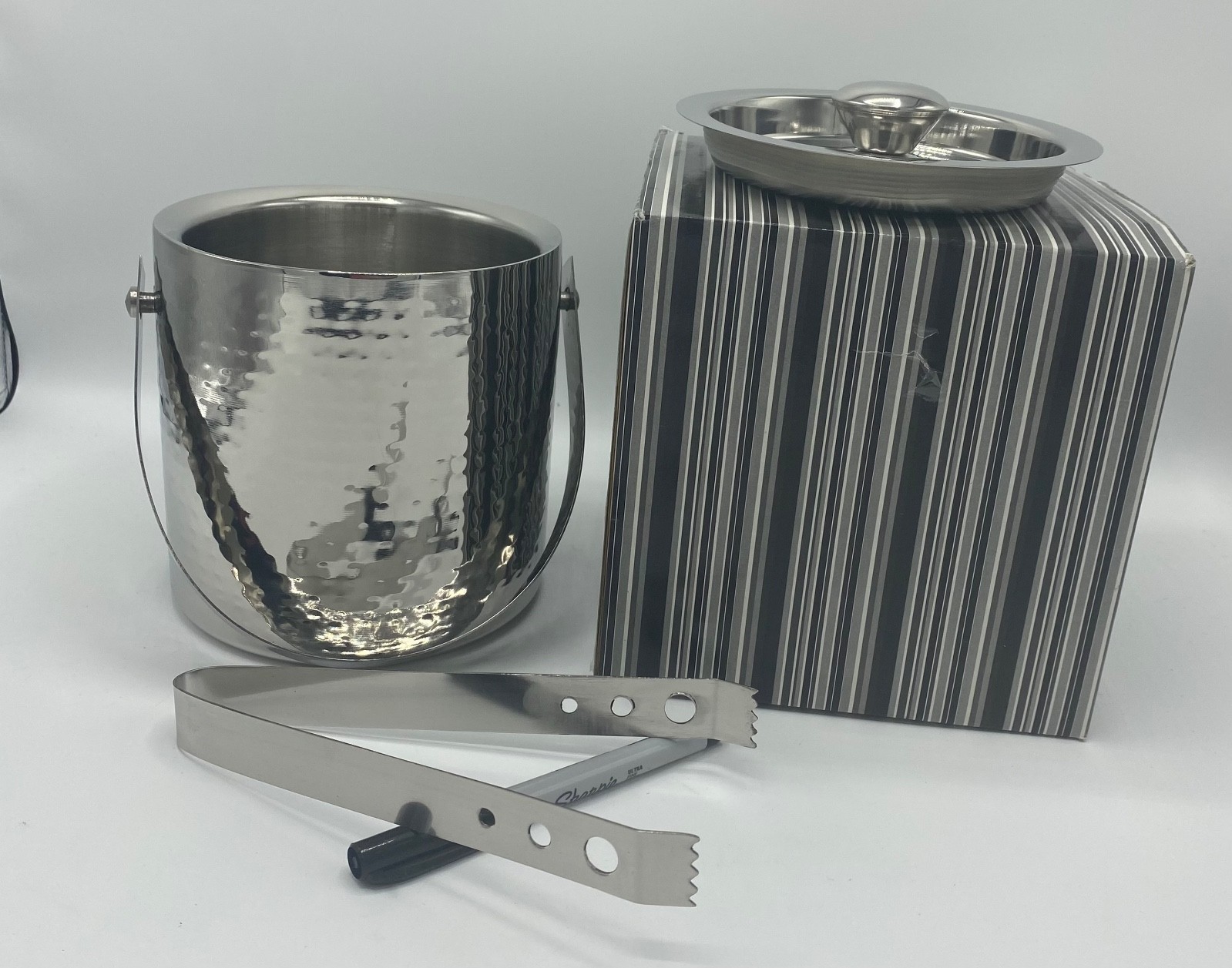 NIB-Elegance Stainless Steel Double Wall Ice Bucket
