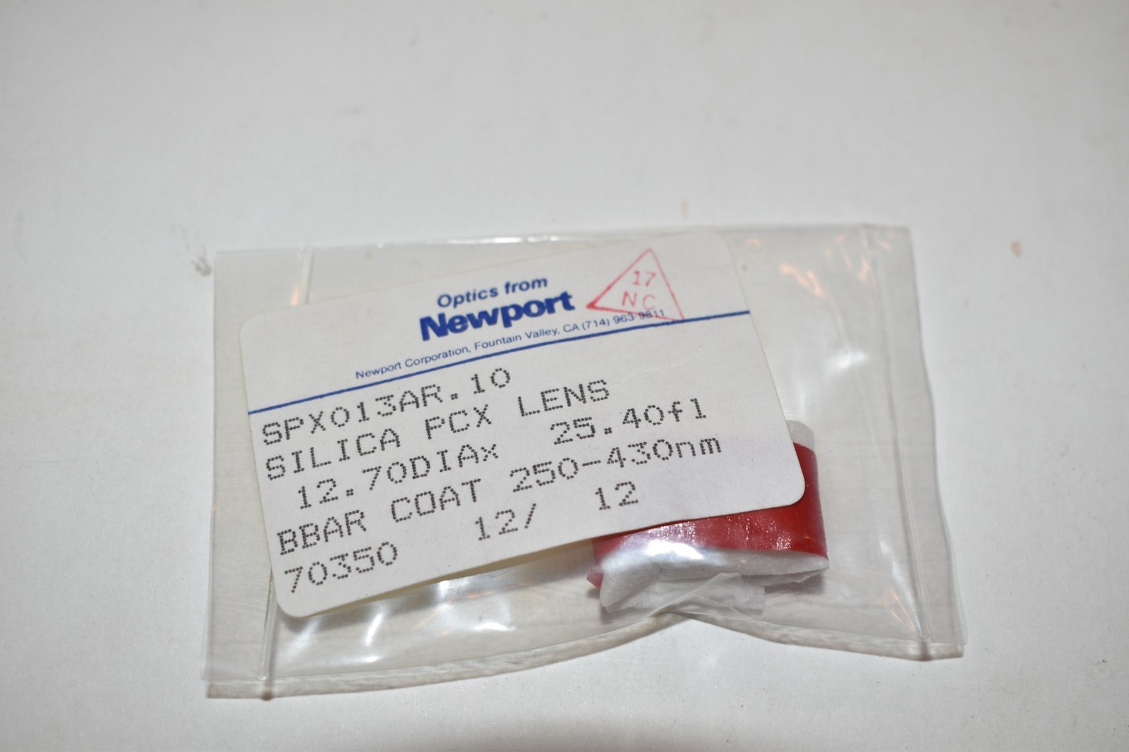 *JM* NEWPORT SPX013AR.10 SILICA PCX LENS 250-430NM - NEW (CTE48)