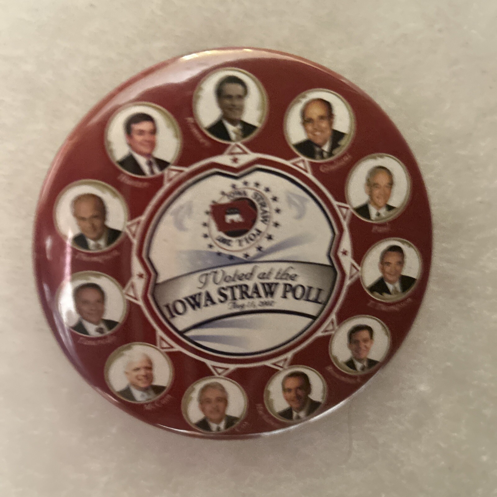I Voted at the Iowa Straw Poll Aug 11, 2007  3” pinback
