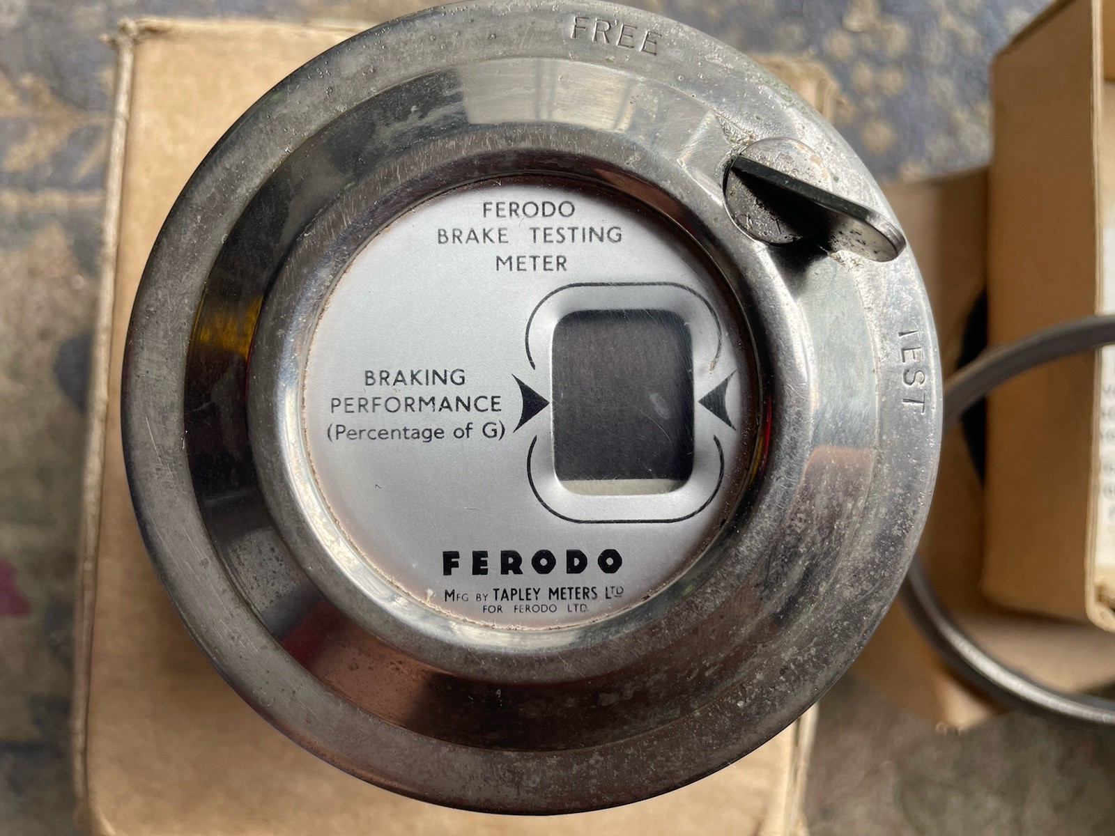CLASSIC EARLY FERODO TAPLEY BRAKE TEST METER IN ITS ORIGINAL BOX…
