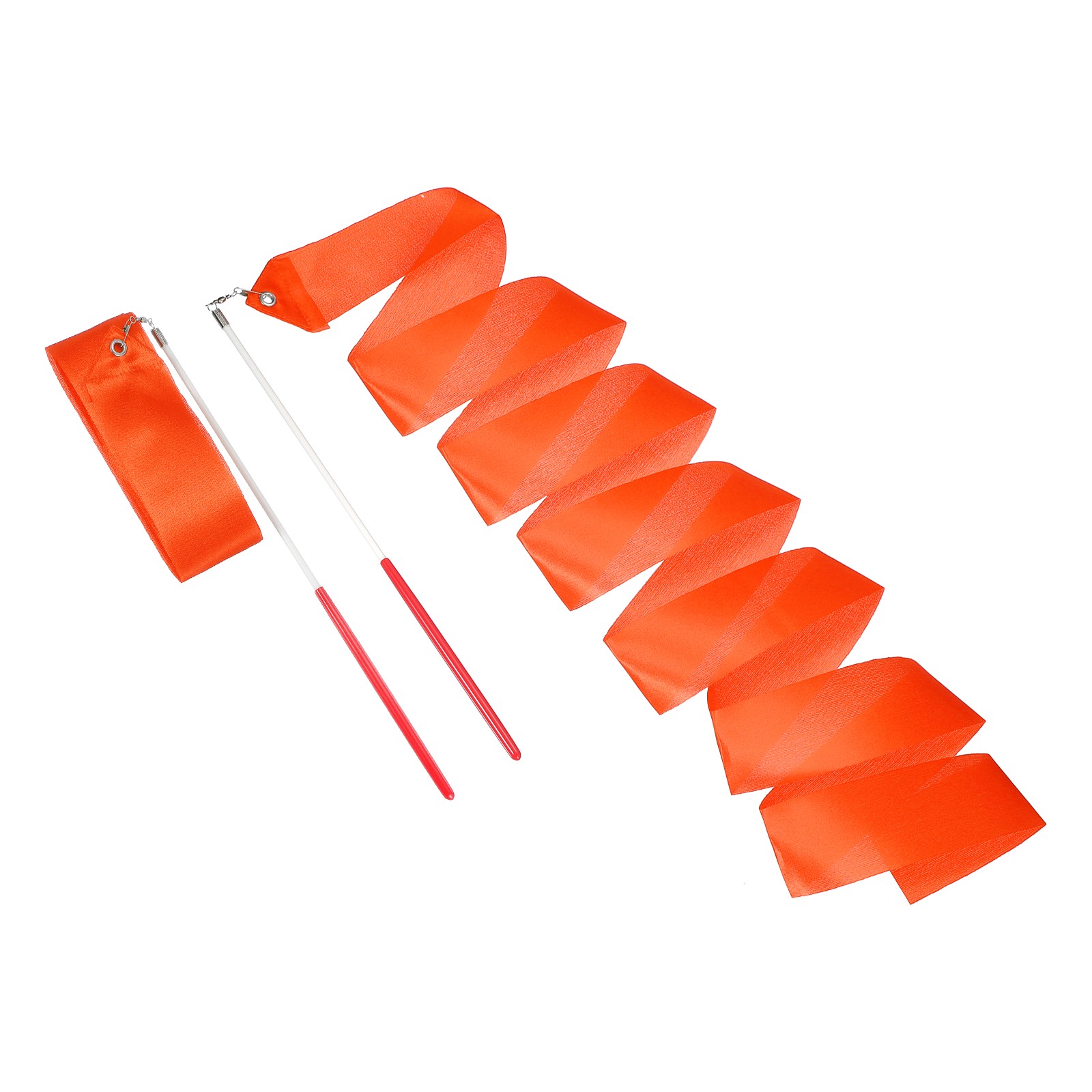 2 Pcs Dance Ribbons, 78.7" Rhythmic Dance Ribbon with Wands, Orange