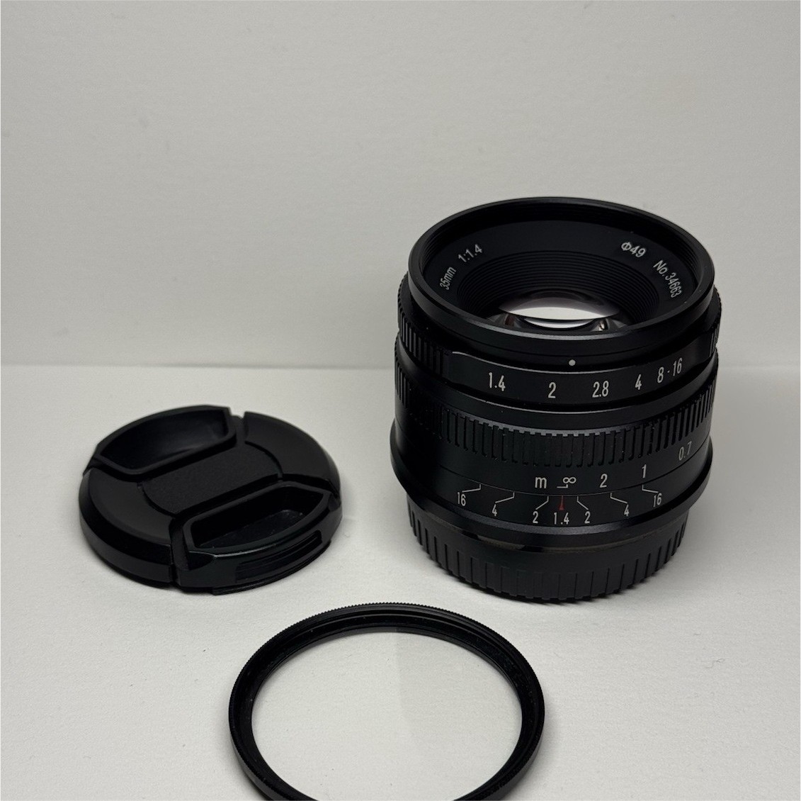7Artisans 35mm f1.4 Lens & Fourth Eye ND2-ND400 49mm Filter Bundle, Black