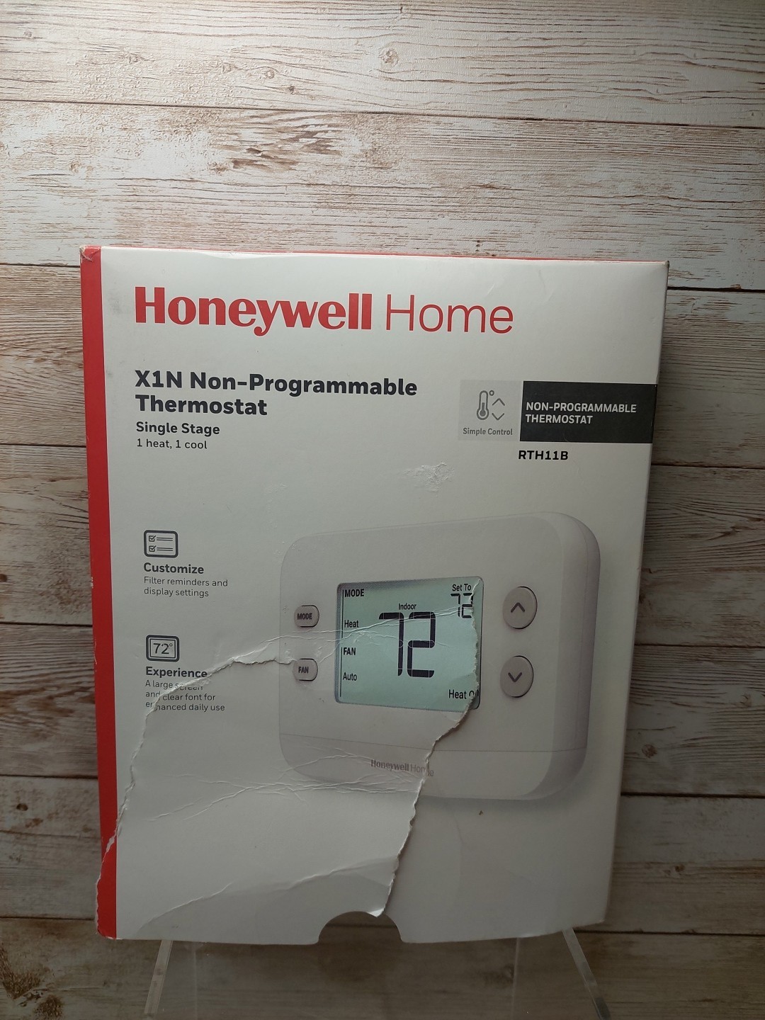 HONEYWELL X1N NON-PROGRAMMABLE THERMOSTAT SINGLE STAGE RTH11B ⚠️damaged Box ⚠️