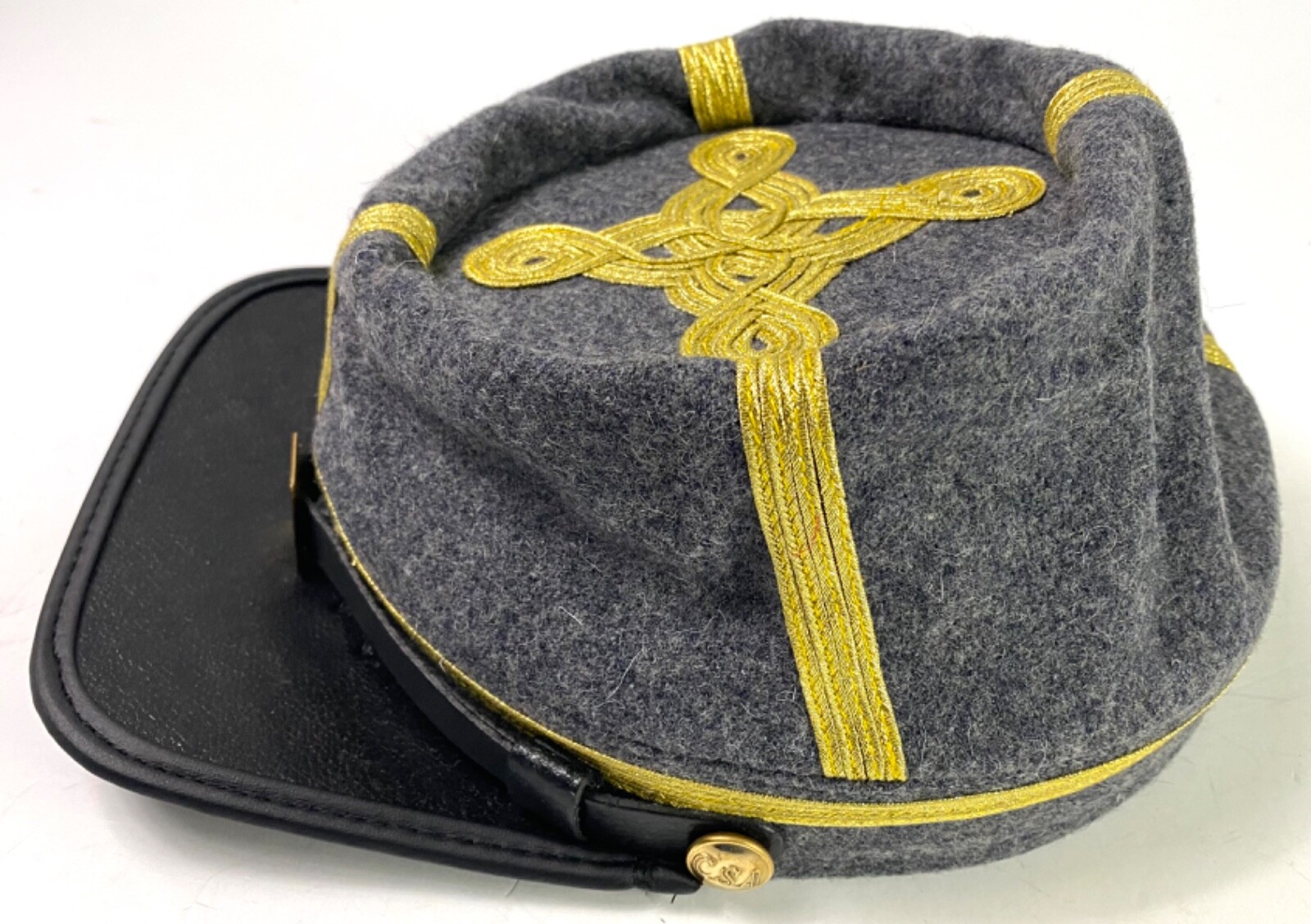 CIVIL WAR CONFEDERATE CSA GENERAL INFANTRY OFFICER KEPI FORAGE CAP-XLARGE