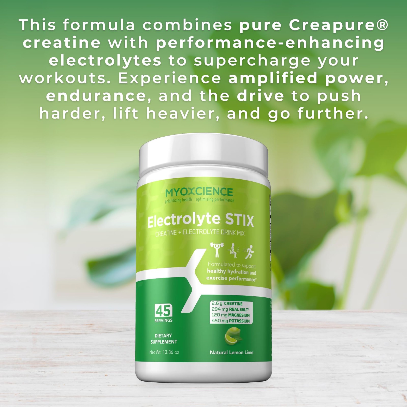 MYOXCIENCE Electrolyte STIX | Creatine Powder | Recovery 45 Count