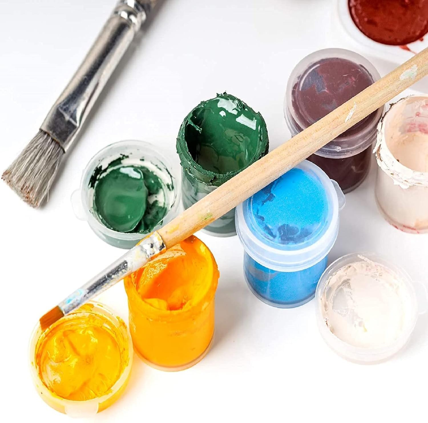 Small Paint Cup with Lids, Plastic Mini Paint Containers DIY Craft Storage Conta