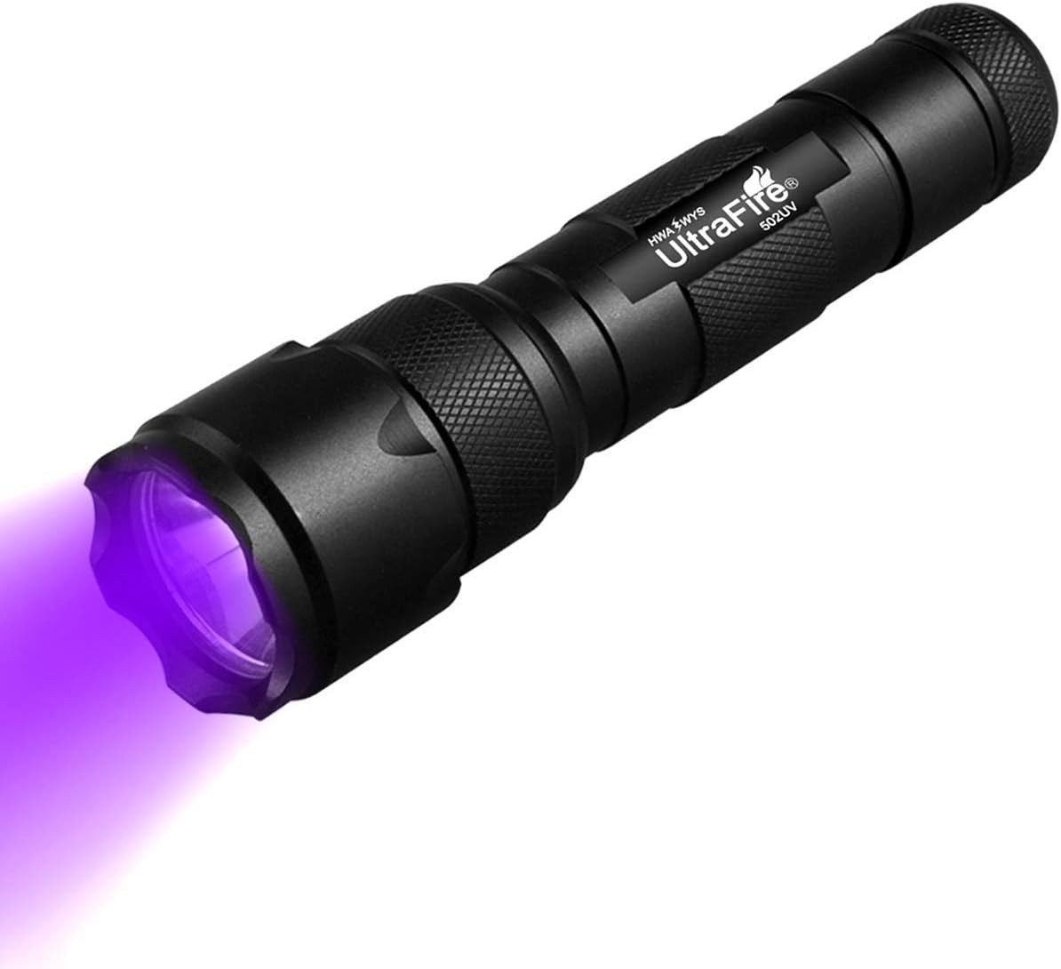 ULTRAFIRE Black Light UV Flashlight, Super Power 395-405 nm LED