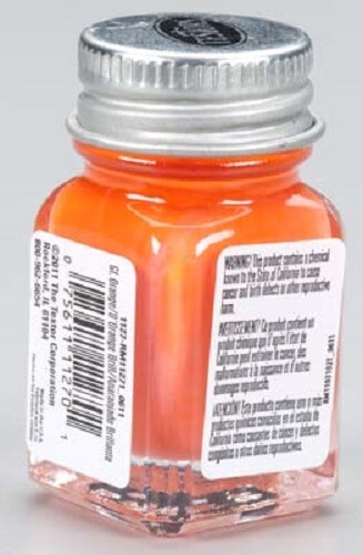 Testors 1/4 oz Orange Enamel Model Paint 1127T