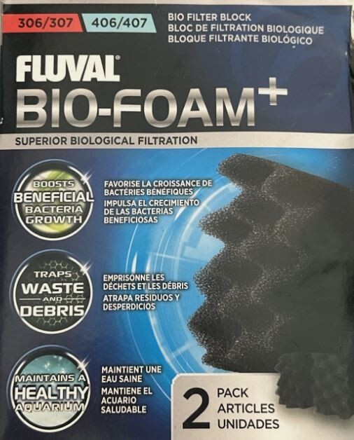 Fluval Bio-Foam+ 306/406 307/407 Biological Filtration 2 Pack