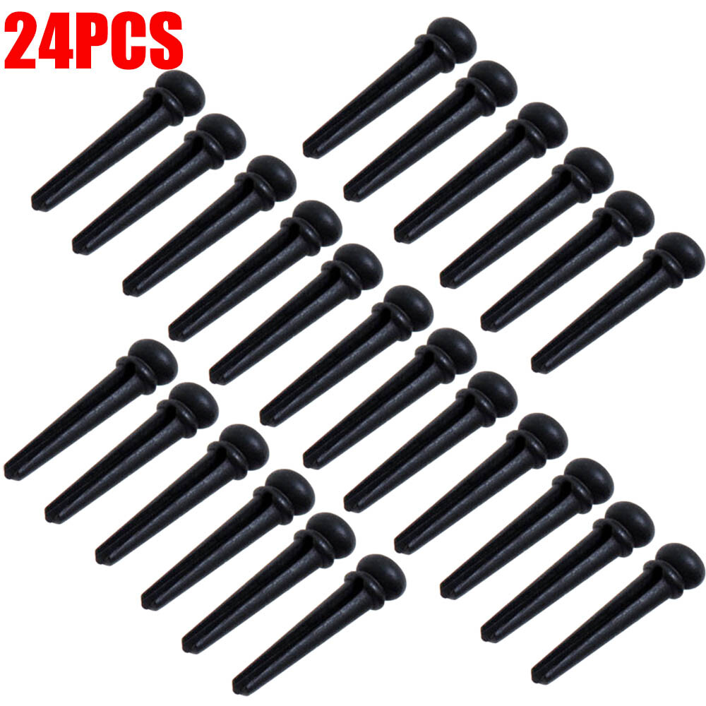 24Pcs Guitar Pin Ebony Pins for Acoustic Guitar Bridge End Pins Accessories USA