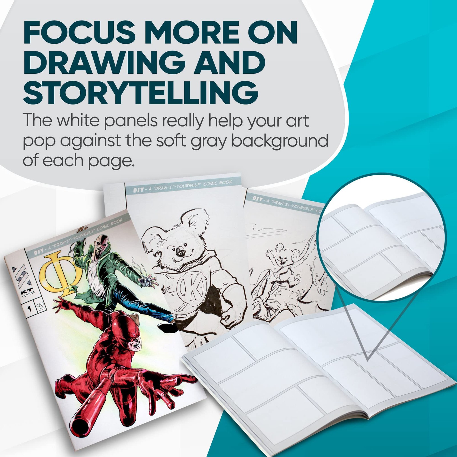 - Blank Comic Book, Draw-It-Yourself Comic Sketch Book with Dynamic Panels, 6...