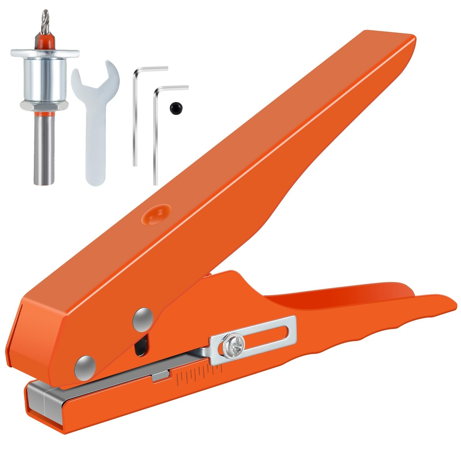 Single Hole Punch, 5/16 Inch Adjustable Screw Cover Hole Punch, Heavy Duty Ho...
