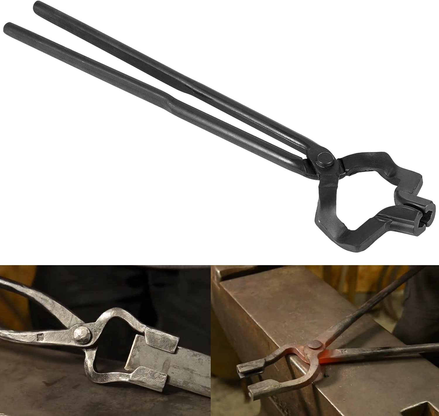 Knifemaking and Blacksmithing Tongs 16" Z V-Bit Style Blacksmith V-Bit Tongs