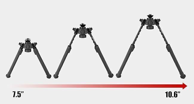 7.5-10.6' M-lok Rifle Bipod Tactical Adjustable Bipod Mount Rail Mount Aluminum