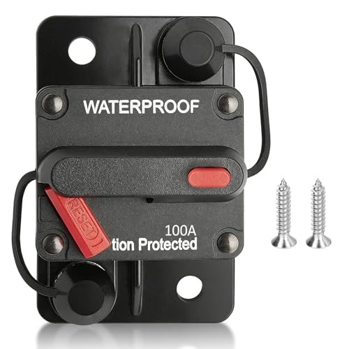 Car Circuit Breaker 100A AMP w/Manual Reset Switch Inline Fuse Holder Inverter