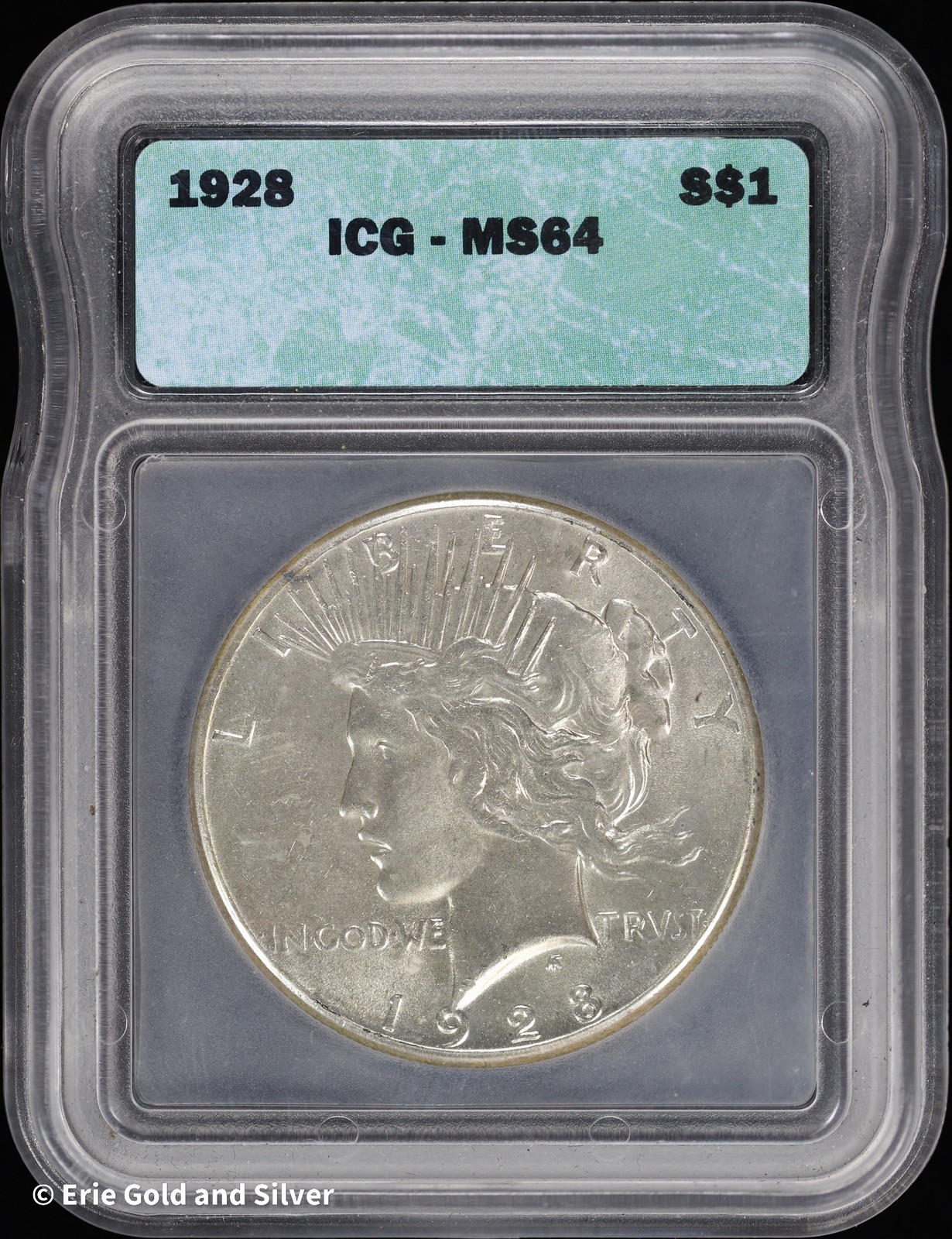 1928-P $12 Peace Silver Dollar ICG MS 64 | Uncirculated UNC BU