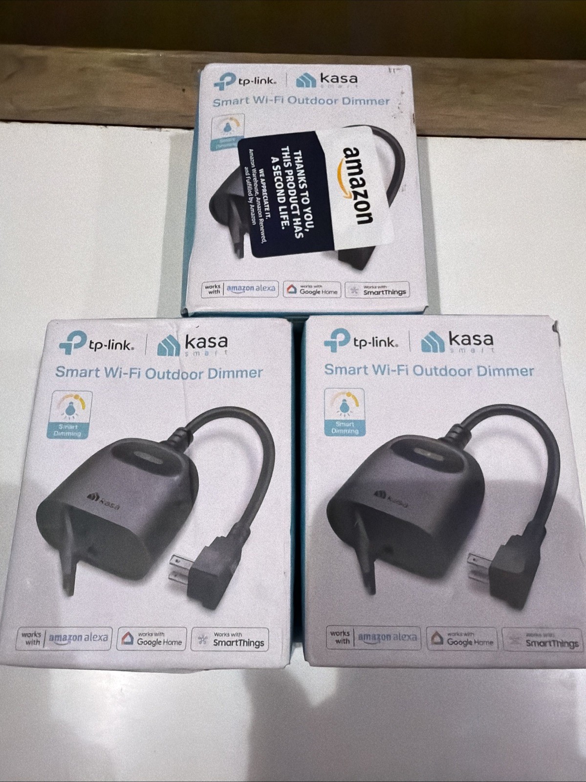 3 Packs - TP-Link Kasa Outdoor Smart Plug Smart Home Wi-Fi Outlet Timer KP405