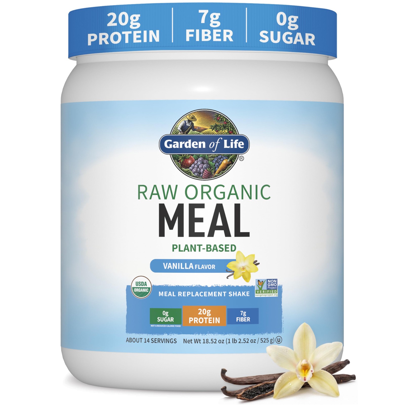 Garden of Life Meal Replacement Shakes, Raw 17.1 Ounce (Pack 1), No Color
