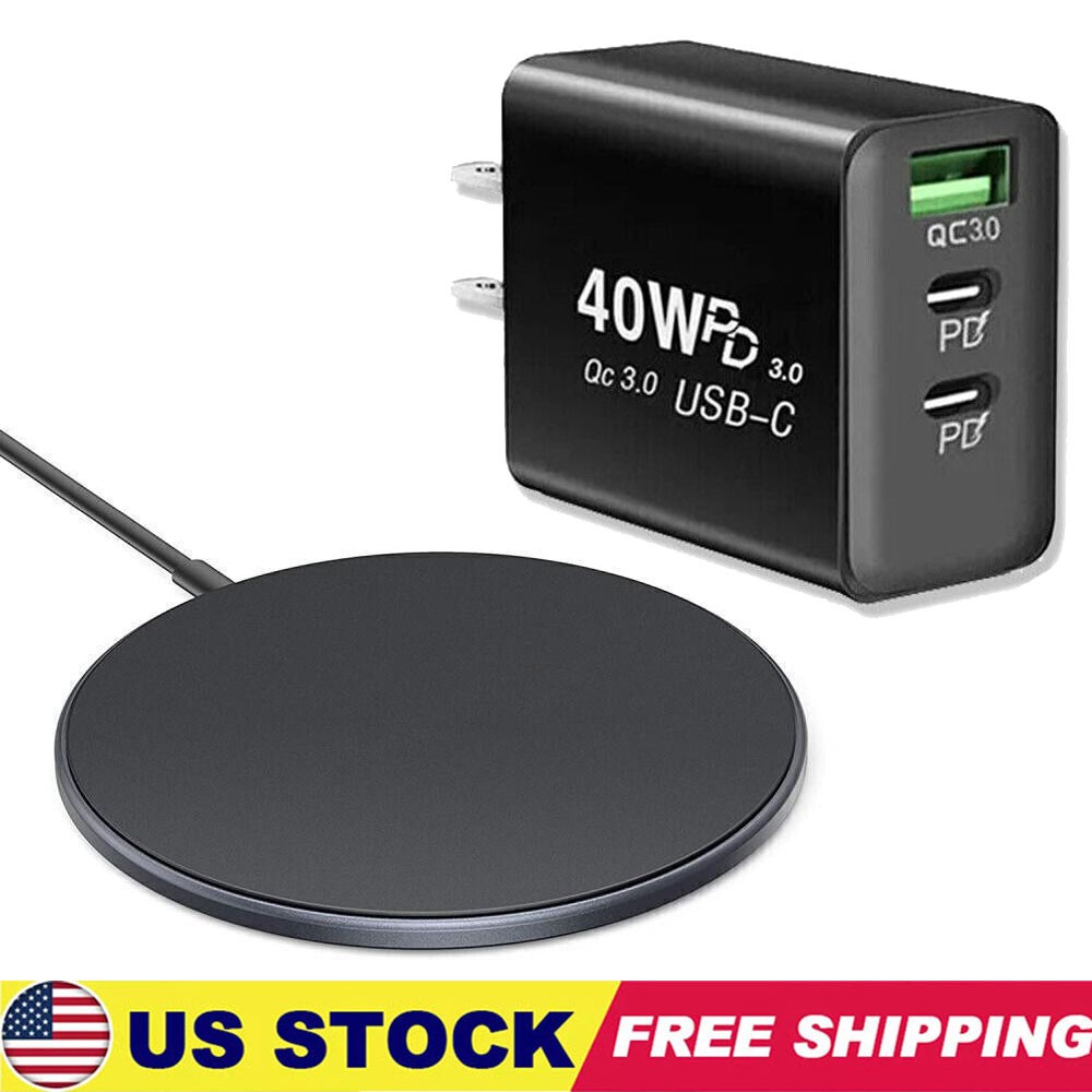 40W Fast Wireless Charger Charging Pad For iPhone 16e 16 15 14 13 12 11 Pro Max