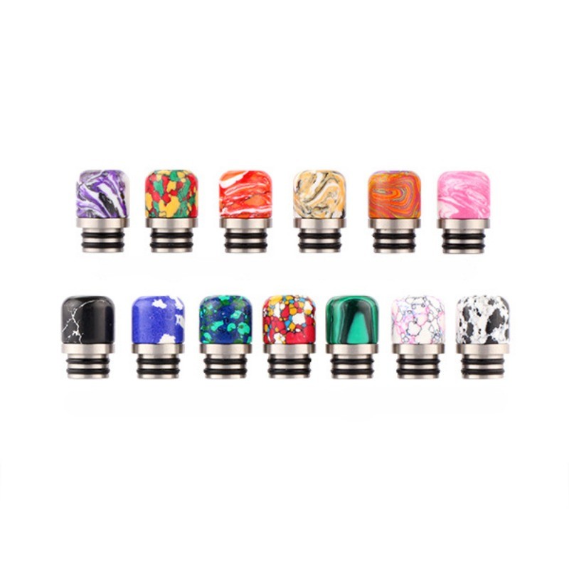 Stainless Steel Turquoise Small Hole Drip Tip 510 Random 3PCS