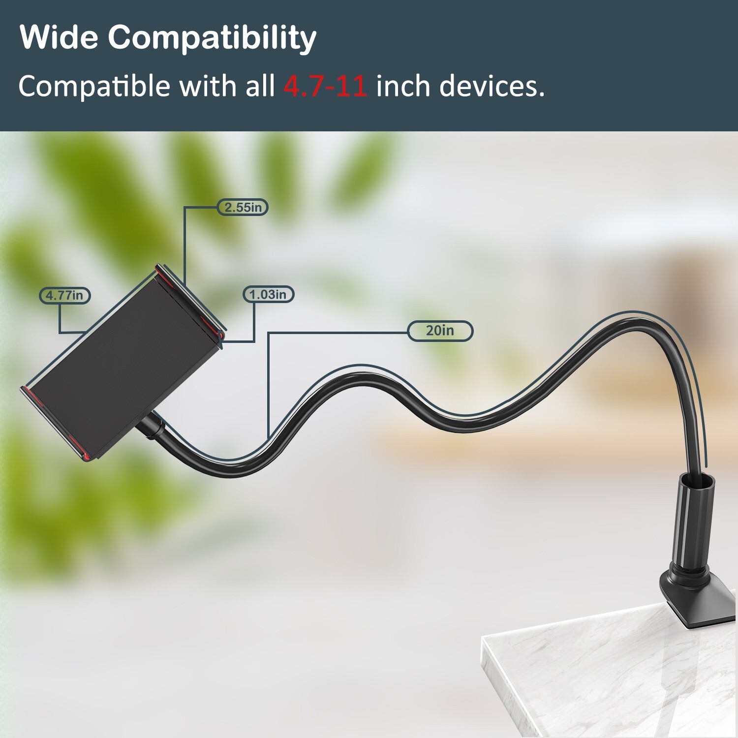 Universal Tablet Floor Stand – Adjustable Holder For iPad/iPhone/Samsung Devices