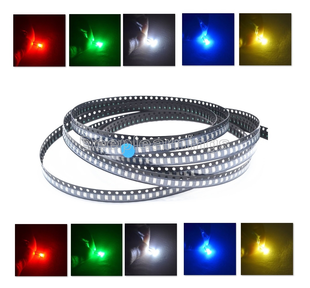 1206 SMD SMT LED Red Green Blue Yellow White 5 Colours Light Super Bright LED