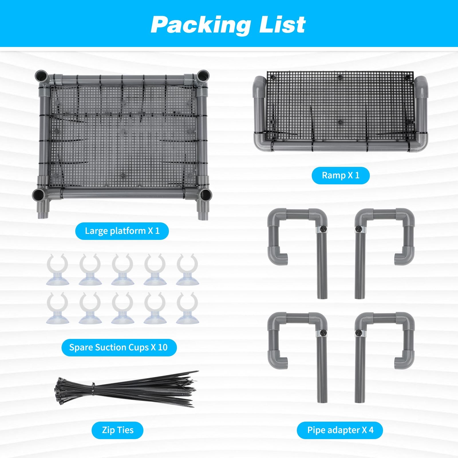 Extra Large Hanging Turtle Basking Platform, 13.4"-19″ Wider Turtle Dock with...