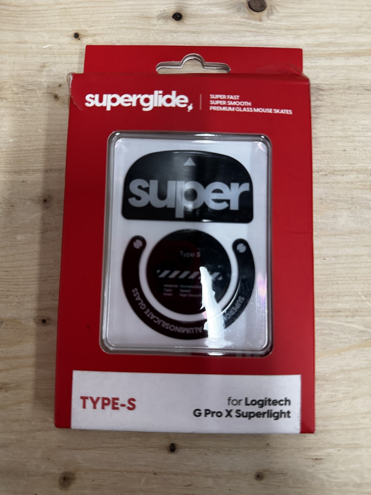 Superglide S Glass Mouse Skates for Logitech G Pro X Superlight Black LGGSGB