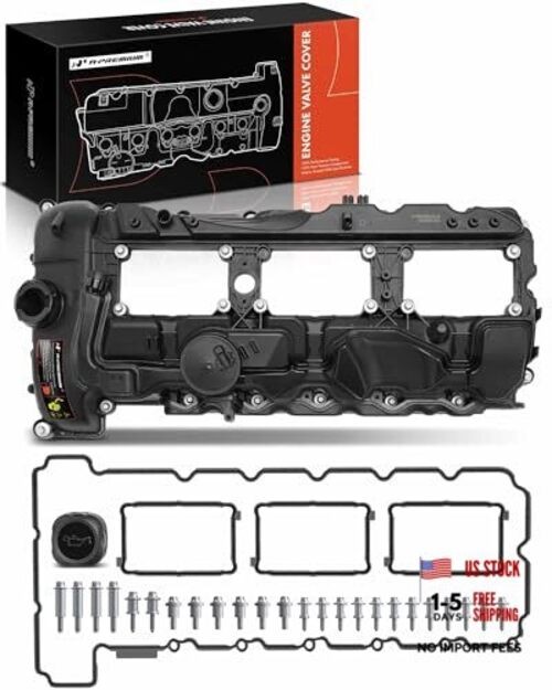 N55 Engine Valve Cover Kit with Gasket & Bolt & Oil Standard Type (Plastic)