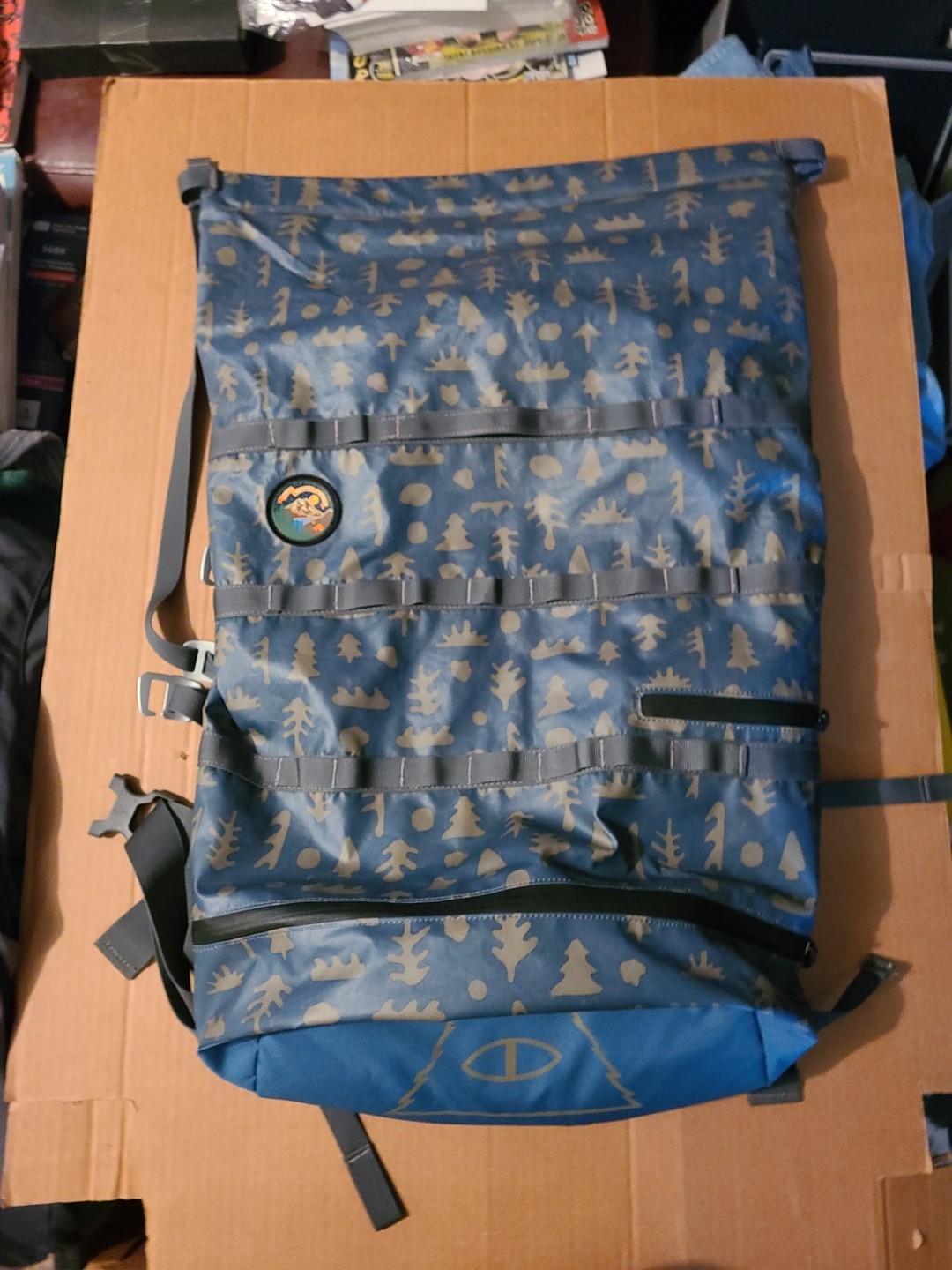 poler camp vibes Roll Top Backpack - Large 27"×19" Camouflage Design