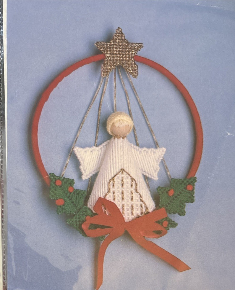 Vtg Rare Belco ANGEL IN A HOOP Needlepoint 1993 Pattern