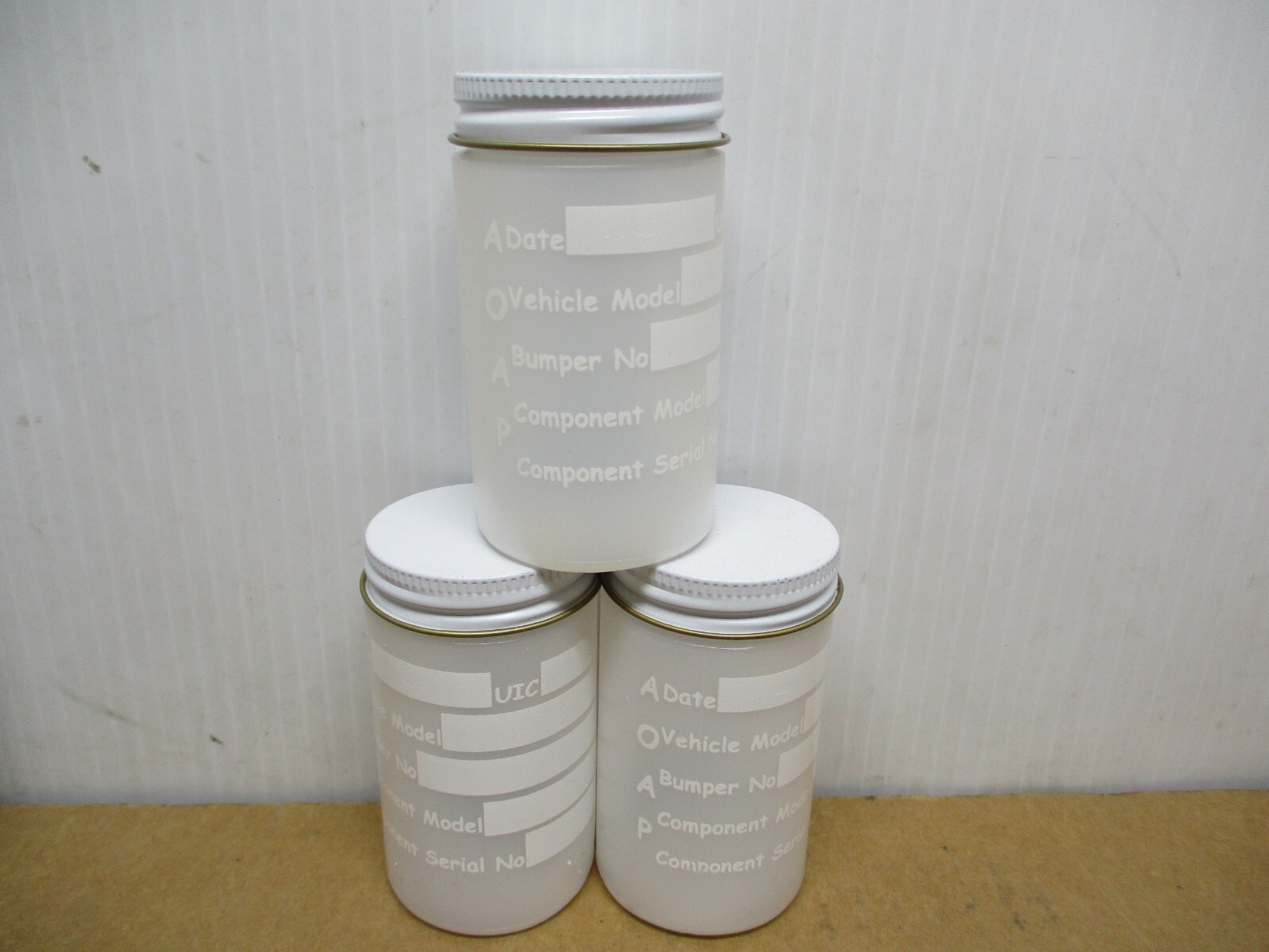 SAMPLE BOTTLES PLASTIC METAL SREW TOP  QTY-3