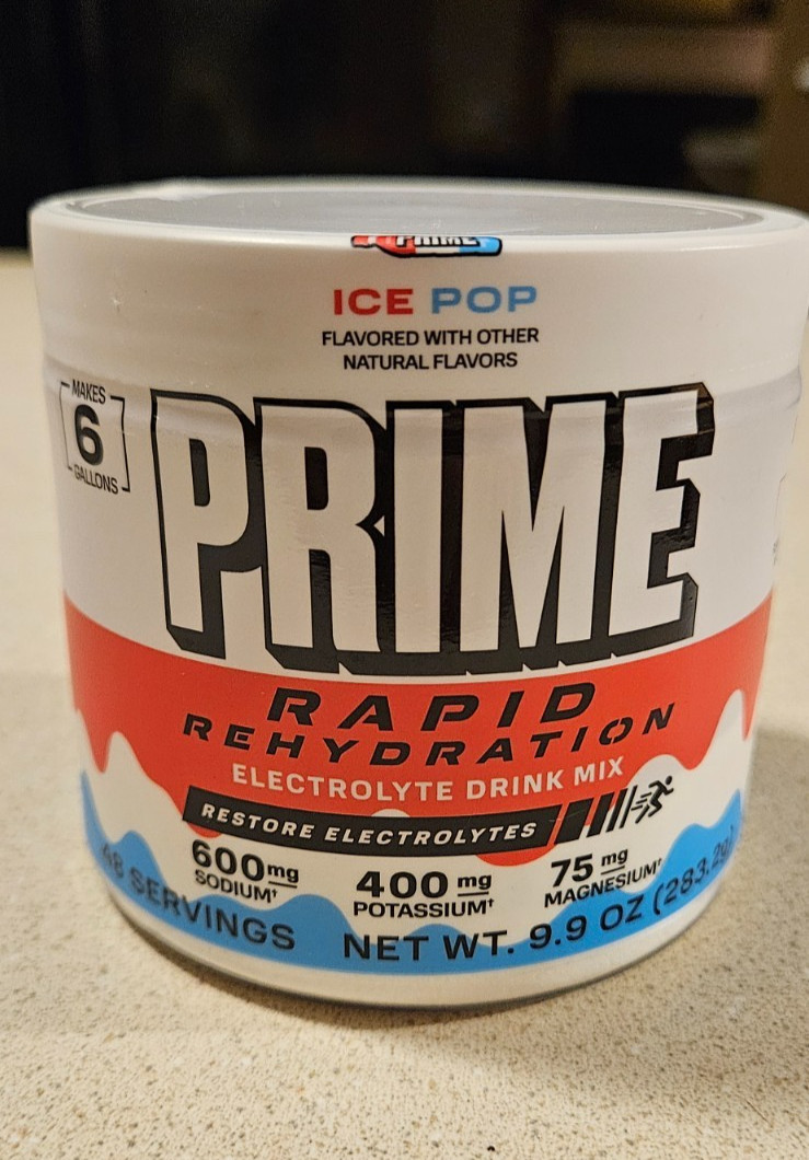 Prime Rapid Rehydration Electrolyte Powder Ice Pop 9.9 Ounce Expires 2/2028
