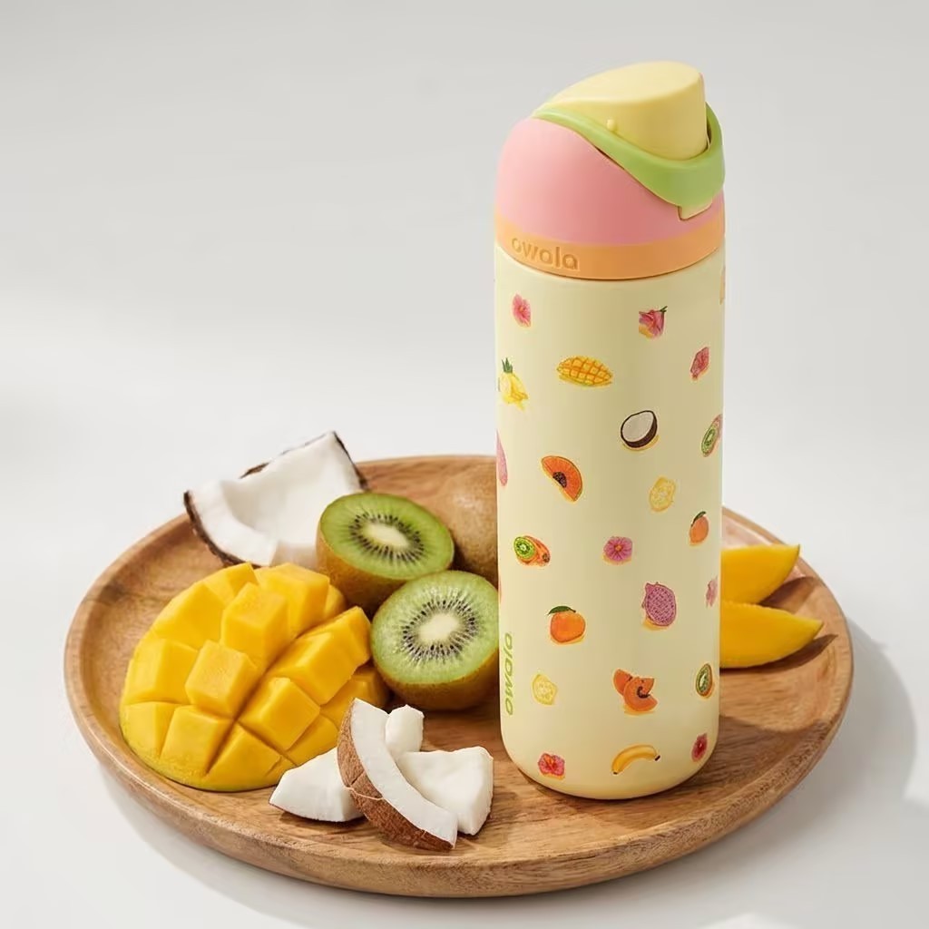 Owala FreeSip 24 & 32OZ Water Bottle Fruit Pattern Special Edition Yellow Gift