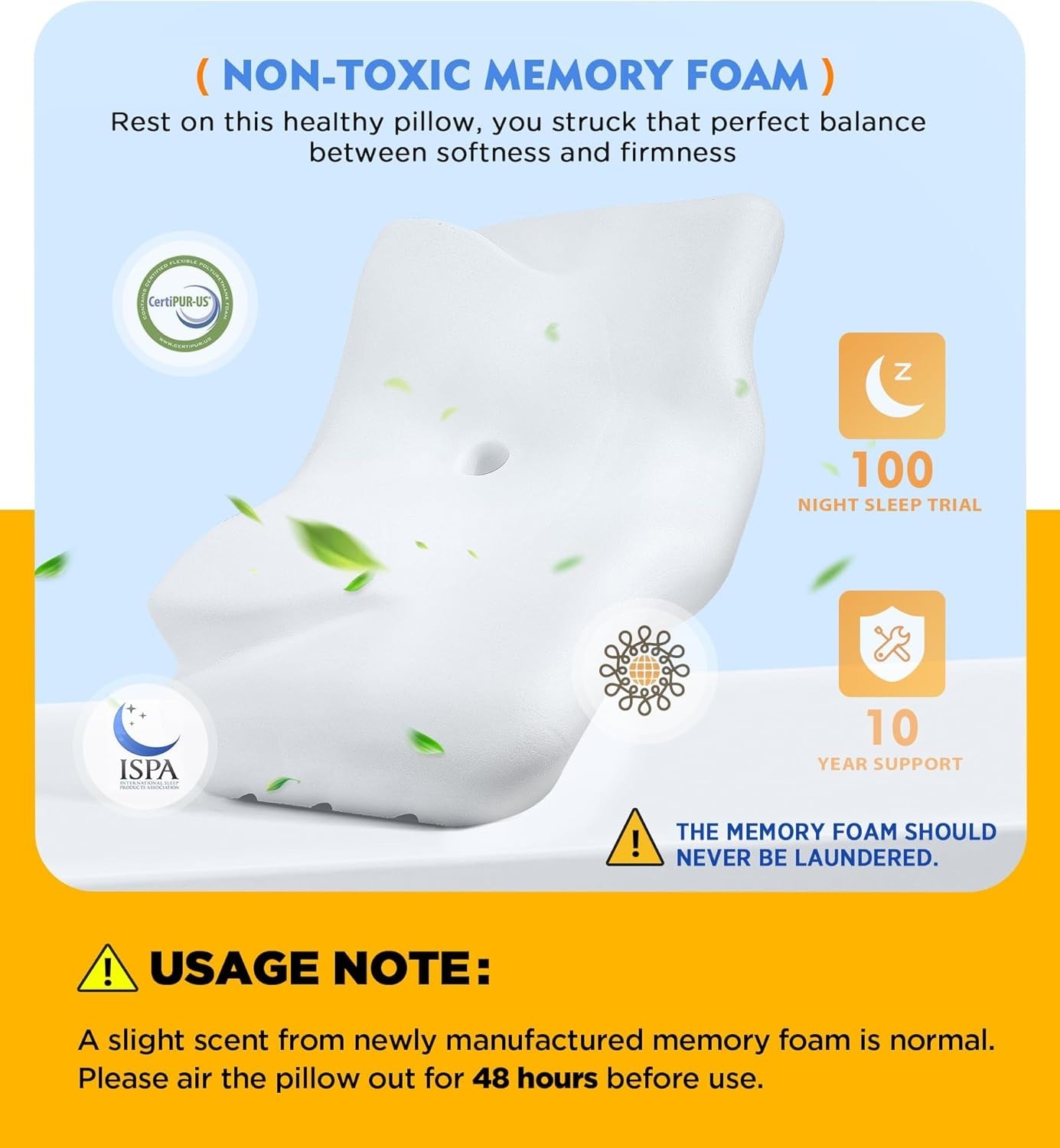 Adjustable Cervical Pillow for Side Back Sleepers
