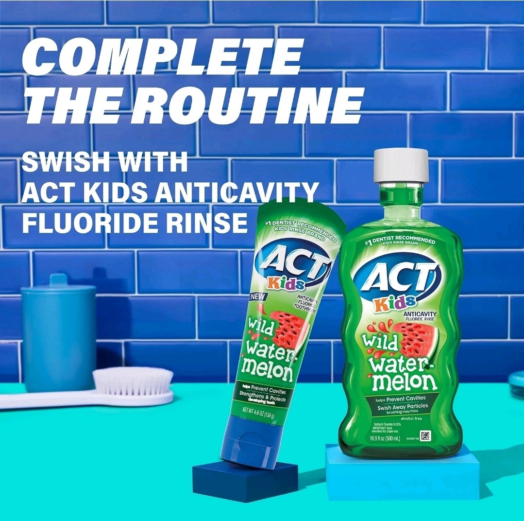 ACT Kids Anticavity Fluoride Toothpaste, Wild Watermelon, 4.6 oz.