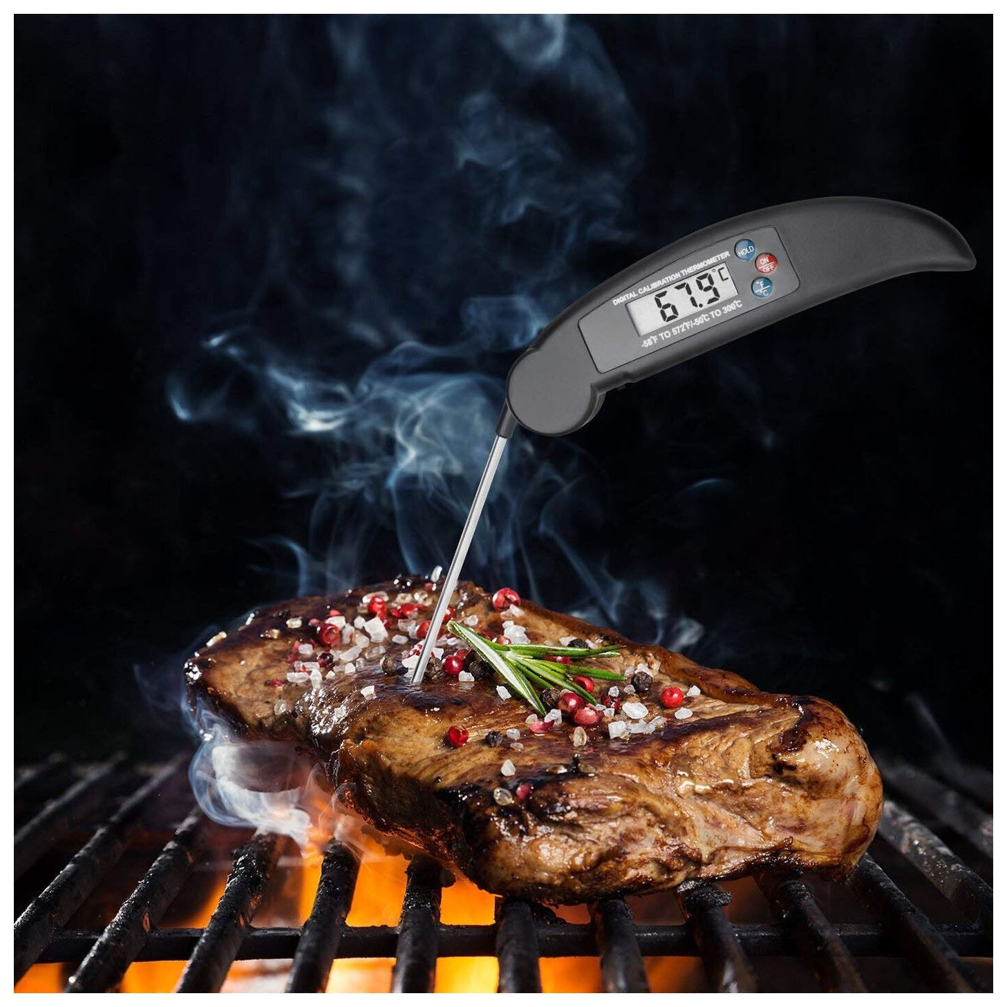 Meat Thermometer Instant Read Digital Kitchen Grill Cooking BBQ Baking Food