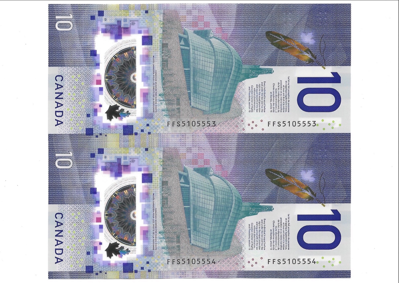 (2) UNC NICE! Consecutive Serial #’s 2018 Viola Desmond Canada Ten $10 Banknotes